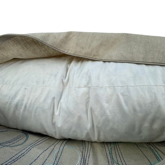 Calvin Klein Embroidered Geometric Print Linen Cotton Boho Decorative Pillow - Picture 5 of 8